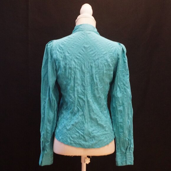 A/X Armani Exchange Teal Long Sleeve Tailored Button Up Women’s Large - Picture 3 of 8